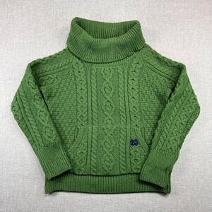 Carraig Donn Notre Dame Merino Wool Cable Knit Turtleneck Women S Green Ireland